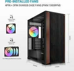 Корпус SAMA Z60 без БЖ (Z60-BKAWA4X1-GL) Black - мініатюра 7