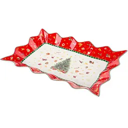 Блюдо Lefard Christmas Delight, 36 см, червоний з білим (985-141) - мініатюра 2