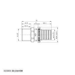 Перехідник з ЗР Koer Ka.A06M-20 - 20(2.8mm) x 1/2"M KR4851 - мініатюра 2