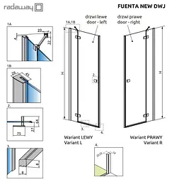 Душові двері Radaway Fuenta New DWJ 100 см 384014-01-01R - мініатюра 3