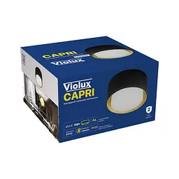 Cвітильник точковий накладний CAPRI GX53 IP20 круг чорний+золото Violux ( 340205 ) - мініатюра 2