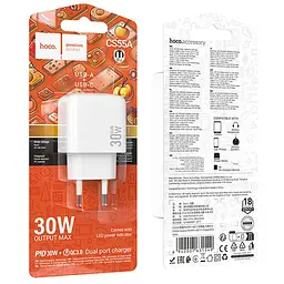МЗП Hoco CS55A Surplus PD30W+QC3.0 (1USB-A/1C) White - мініатюра 6