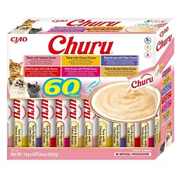 Ласощі Inaba Churu для котів вершковий мус в стіках "Різновиди тунця" 4x14 г