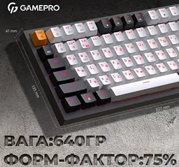 Механічна ігрова клавіатура GamePro MK-160 Red Switch Hot-Swap RGB Black-White - мініатюра 10