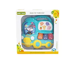 Музична іграшка Baby Team Веселий автобус блакитний (8633_голубой) - мініатюра 3