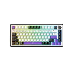 Клавіатура бездротова Hellyberry HK75, White/Violet, Bluetooth / USB 2.4GHz / USB, механічна Hator teh0028280