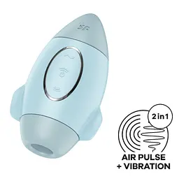 Стимулятор Satisfyer Mission Control Вакуумний, 10 см блакитний