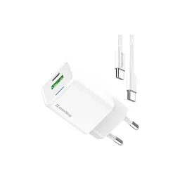 Зарядний пристрій ColorWay GaN Mini 35 Вт порт PD PPS USB (USB-C PD + USB QC 4.0) кабель USB-C (CW-CHS055PDC-WT)