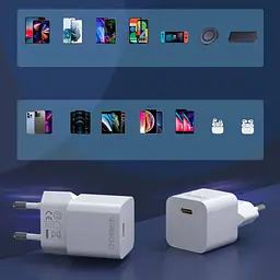 Зарядний пристрій 1xUSB-С 20W PD білий Choetech - мініатюра 4