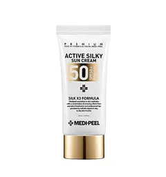 Сонцезахисний крем з для обличчя з шовком Medi-Peel Active Silky Sun Cream SPF 50+ PA+++