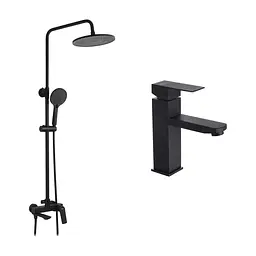 Душовий гарнітур Kroner Graz-SCH063 + змішувач Edelstahl Kubus-SCH010 (CVS30220)