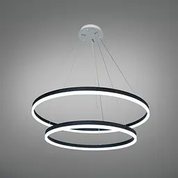 Підвісна Led люстра кільця D8174-800+600BK - мініатюра 4