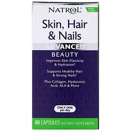 Комплекс для здоров'я волосся, шкіри і нігтів Natrol Advanced Beauty 60 капсул