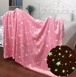Дитячий що світяться плед із зірками 120×150 см Magic Blanket м'який матеріал мікрофібра Рожевий  - мініатюра 2