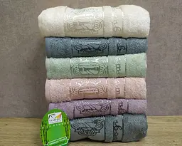 Набір бамбукових махрових турецьких рушників Cestepe 6 штук Bamboo Floral 50х90 - мініатюра 2