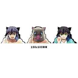 Голографічна наклейка Клинок, що розсікає демонів Іноске Demon Slayer Inosuke