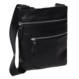 Чоловіча сумка Borsa Leather K1307 24x21x1 см Чорний (14715)