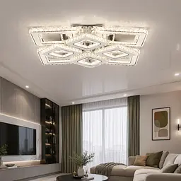 Велика кришталева LED люстра Splendid Ray Lk2370/4+4 LED WT до 40 м2, хром,576W з пультом і димером