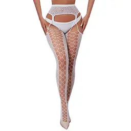Колготки відкриті в сіточку з малюнком One Size (87562)