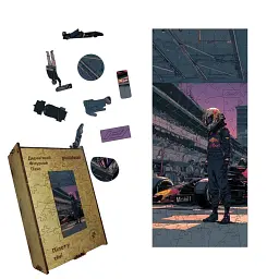 Дерев'яний фігурний пазл puzzlean Пілот у тіні, А3, Картонна коробка 200 елементів