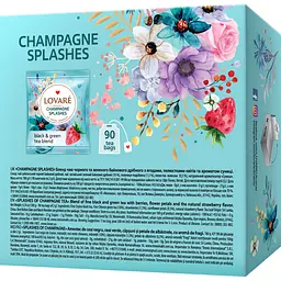 Чай чорний та зелений Lovare Champagne Splashes 180 г (90 шт. х 2 г) - мініатюра 2
