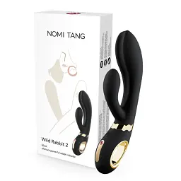 Вібратор-кролик Nomi Tang Wild Rabbit 2 21 см (чорний) - мініатюра 7