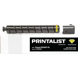 Туба з тонером PRINTALIST для Canon imageRUNNER C3922i/3926i аналог C-EXV64 Yellow ( 25500 ст.) (Canon-EXV64Y-PL)