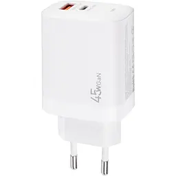 Зарядное устройство для XoKo 1xUSB-C PD45W + 1xUSB QC3.0 GaN white (XK-QC-450) - миниатюра 8