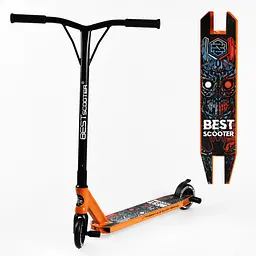 Самокат трюковий Best Scooter 69х11х54 см Оранжево-блакитний 000231665 - мініатюра 2