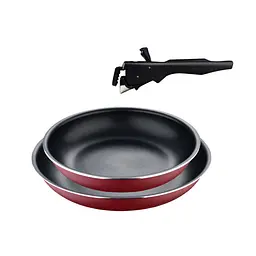 Набір сковорідок зі знімною ручкою Bergner Click&cook. 22/26 см (BG-31605-RD)