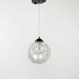 Підвіс Transparent Bubbles з плафоном з металевою хромованою ниткою Line.F 371/1
