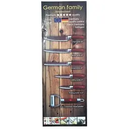 Набір кухонних ножів German Family GF-S21 професійний антиковзне покриття червоний (GF-S21_512) - мініатюра 2