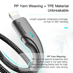 Дата кабель USB 2.0 AM to Lightning 1.0m 2.4A black Essager (EXCL-LS01) - мініатюра 7