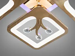 Стильна стельова LED-люстра в дитячу Diasha S8157/4G LED 3color — золото, 85 Вт, 37×37 см - мініатюра 5