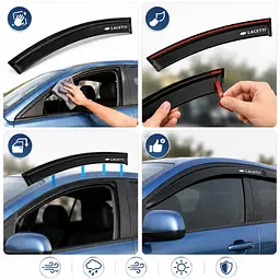 Дефлектори вікон вітровіки для Chevrole Lacetti Седан 2003-2014 Voron Glass - мініатюра 2