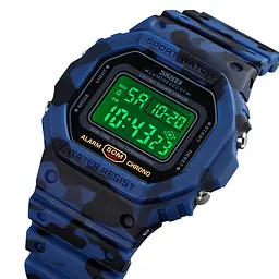 Наручний годинник чоловічий Skmei 1628 Blue Camo, 1628CMBU (12265) - мініатюра 4