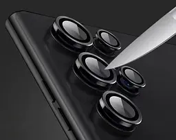 Захисне скло на камеру DK для Samsung Galaxy S22 Ultra 5G S908 Metal Ring Eagle Eye 015709 black - мініатюра 4