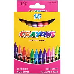 Набір дитячих воскових олівців "Crayons" 8496-16, 90 мм, 16 кольорів