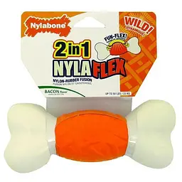 Nylabone NylaFlex Bone нілабон нілафлекс бон іграшка кістка для собак з помірним стилем гризіння смак бекону