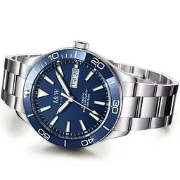 Годинник чоловічий механічний наручний Carnival BlueMarine 10 Bar (Сріблястий) - мініатюра 2
