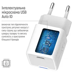Зарядний пристрій ColorWay C101C GaN Mini 20W PD PPS USB-C white (CW-CHS059PD-WT) - мініатюра 10