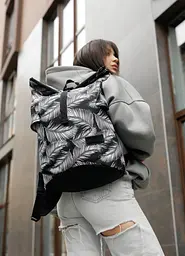 Жіночий рюкзак Sambag RollTop KZN чорний PALM 24300720 - мініатюра 3