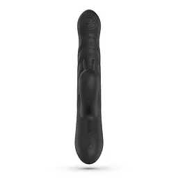Вібратор-кролик Crushious Lapin Thrusting 21.5 см (чорний) - мініатюра 12