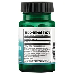 Натуральна добавка Swanson Dual-Release Melatonin 3 mg 60 таблеток - мініатюра 2