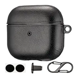 Чохол TPU/PU Leather Case for AirPods 3 Black - мініатюра 3