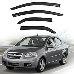Дефлектори вікон вітровики Chevrolet Aveo T250 2006-2012 Седан Скотч 3M Voron Glass