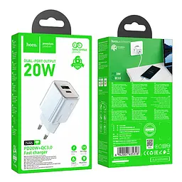 Мережевий зарядний пристрій Hoco N46 Glorious PD20W+QC3.0 charger(EU) Синій - мініатюра 2