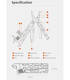 Мультитул Nextool Vanguard Multifunctional Wrench NE20131 Black - мініатюра 4