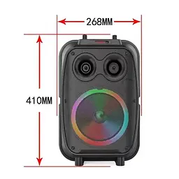 Колонка акумуляторна 8" портативна Bluetooth караоке з мікрофоном та LED підсвічування 20Вт UKC ZQS8120 - мініатюра 5