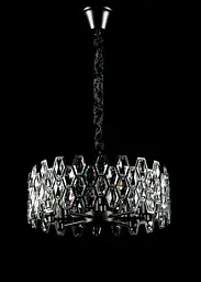 Чорна люстра підвісна з кришталевим декором Splendid Ray L33162/500/8 (BLK), 50 см на 8 ламп E14 з геометричним декором - мініатюра 3